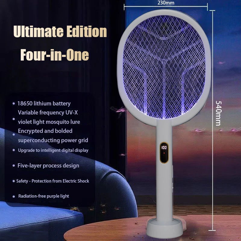 Upgraded 3000V Mosquito Swatter with TYPE-C Charging, 3 in 1 Electric Mosquito Swatter, Mosquito Killer Lamp